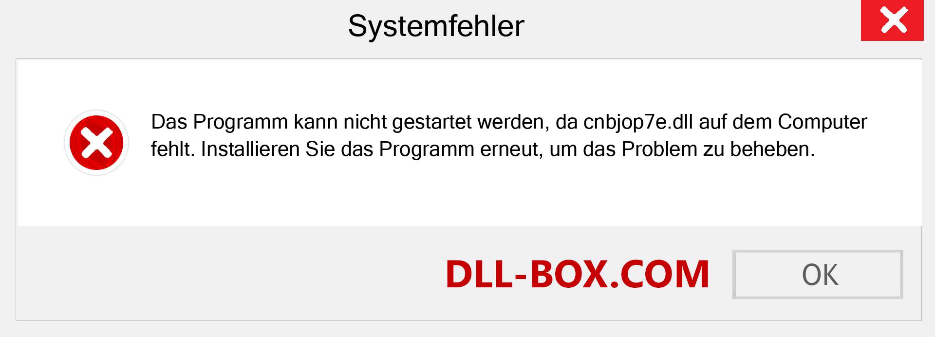 cnbjop7e.dll-Datei fehlt?. Download für Windows 7, 8, 10 - Fix cnbjop7e dll Missing Error unter Windows, Fotos, Bildern