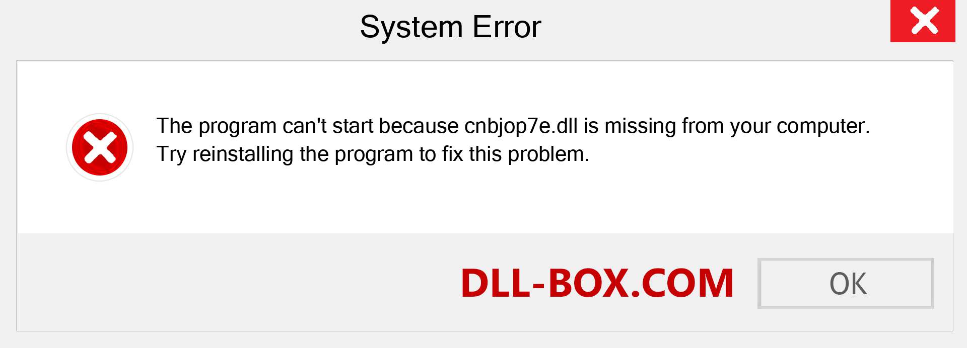  cnbjop7e.dll file is missing?. Download for Windows 7, 8, 10 - Fix  cnbjop7e dll Missing Error on Windows, photos, images