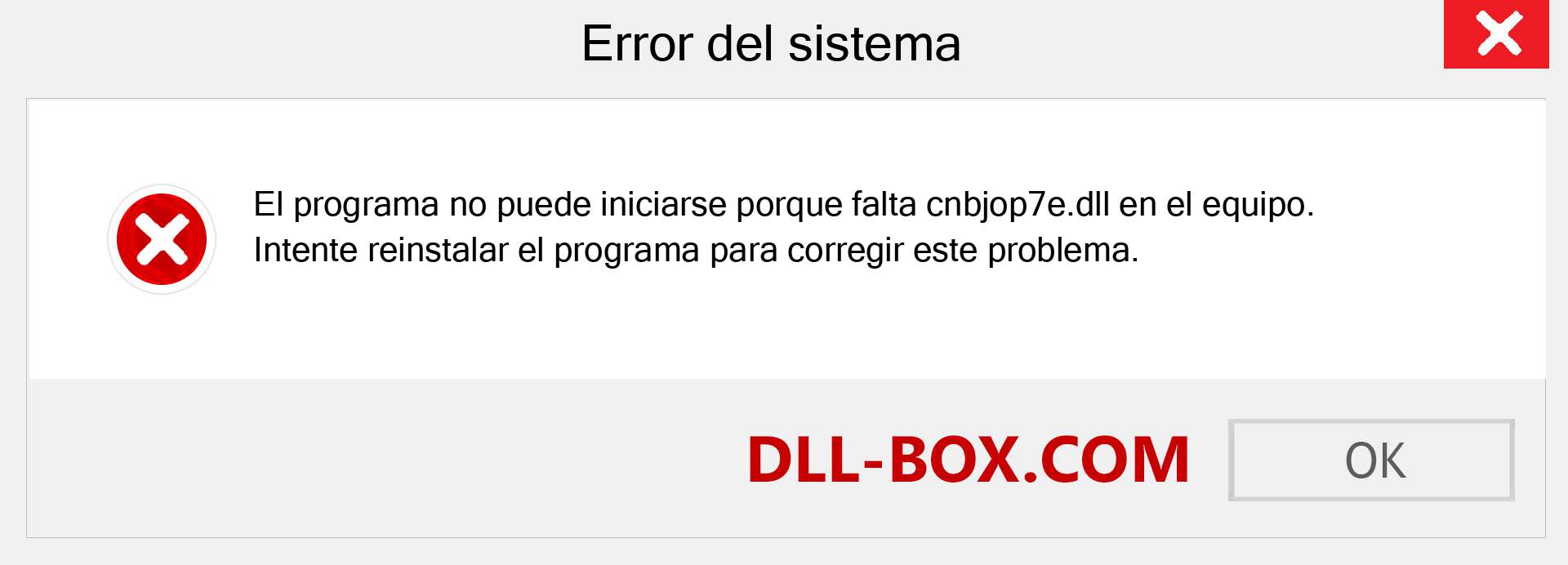 ¿Falta el archivo cnbjop7e.dll ?. Descargar para Windows 7, 8, 10 - Corregir cnbjop7e dll Missing Error en Windows, fotos, imágenes