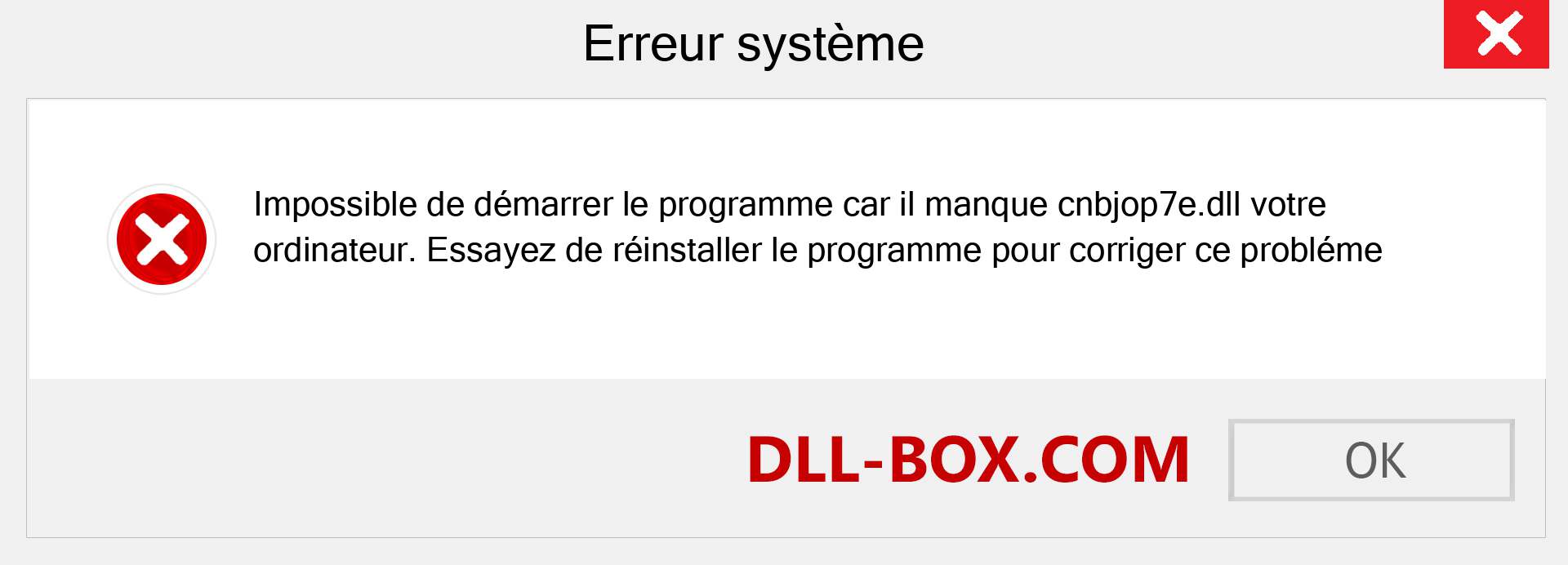 Le fichier cnbjop7e.dll est manquant ?. Télécharger pour Windows 7, 8, 10 - Correction de l'erreur manquante cnbjop7e dll sur Windows, photos, images